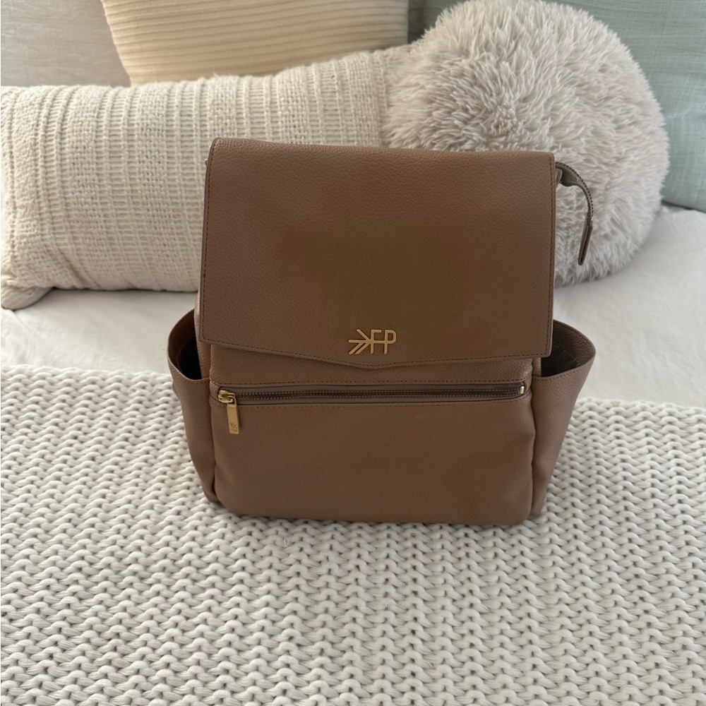 Freshly Picked Brown Baby Bag with Structured Shape and Leather Material